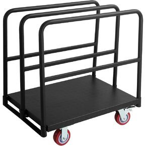 Flatbed Cart with 2500 Lbs Capacity and 4 Swivel Casters, 36x24inch Steel Board with 3 Side Handrails in Kuwait