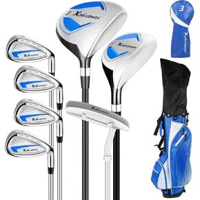 مجموعة كاملة لنادي الجولف مكونة من 8 قطع لليد اليسرى/اليمنى للرجال والنساء: خشب، هجين، مكاوي، مضرب وحقيبة - صديقة للمبتدئين، مسافة عالية ودقة in Kuwait