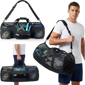 Nomad USA 130L Mesh Duffle Bag for Scuba Dive, Snorkeling, Swimming, Freediving - Pool/Beach Water Sports Gear Carry Bag with Shoulder Straps - Storage Travel Tote Bag for Camping, Gym, Workout in Kuwait