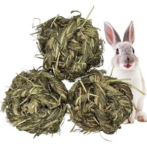 Tfwadmx Rabbit Timothy Grass Ball, Small Animal Activity Play Balls Chew Toys Teeth Grinding for Bunny Guinea Pig Hamster Rat Gerbil Chinchilla in Kuwait