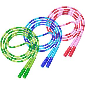 حبل القفز من ليبوم، طول قابل للتعديل وخالي من التشابك، حبل القفز المطرز الناعم، حبل القفز للياقة البدنية للأطفال والرجال والنساء لفقدان الوزن 9.2 قدم in Kuwait