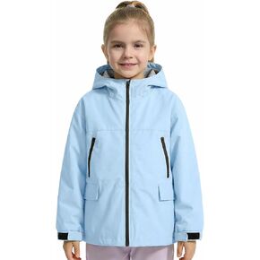 سترة Gogokids للأولاد والبنات مقاومة للماء خفيفة الوزن سترة واقية من المطر معطف واق من المطر رياضي بغطاء للرأس ملابس خارجية لركوب الدراجات والمشي لمسافات طويلة والجري، أزرق، 9-10 سنوات in Kuwait