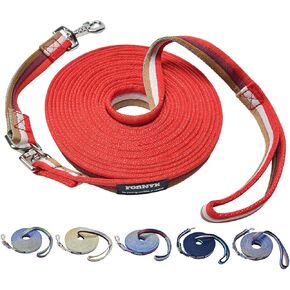 Lunge Line for Horse, Premium Equine Lunge Line with Alloy Trigger Buckle and Dual Swivel Snaps for Accurate Equestrian Training, Competition and Daily Use, 26ft/8m (Red-White-Brown) in Kuwait