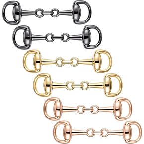 6PCS D-Ring Snaffle Bit Connectors, 3 Colors Alloy D Ring Snaffle Bit Buckles, Double Silk Scarf Ring for Necklaces, Bracelets, Women's DIY Jewelry, Loafers and Shoe Decor in Kuwait