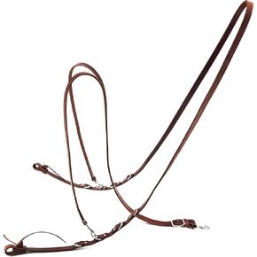Jeereal Leather Working Tack Roper/Barrel Style German Martingale, Heavy Oiled, Adjustable with Stainless Steel Buckles, 3/4" X 7.5' in Saudi Arabia
