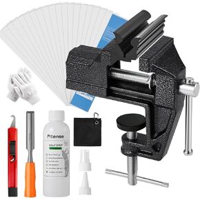 Golf Grip Kit for Regripping Golf Clubs-Include 20 Tapes Strips, Portable Table Vise Rubber Clamp, Golf Grip Removal Tool with Solvent,Golf Club Replacement Kit in Kuwait