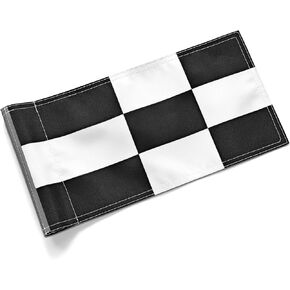 Checkered Golf Putting Green Flag, Black and White Plaid Pattern, 6x12 Inches with Sleeve, UV Resistant Double-Sided, 600D Polyester (1, Red/White) in Saudi Arabia