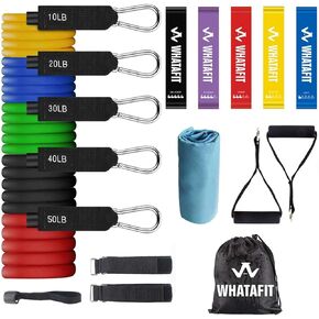 WHATAFIT Resistance Bands, Exercise Bands，Resistance Bands for Working Out, Work Out Bands with Handles for Men and Women Fitness, Strength Training Home Gym Equipment in Kuwait