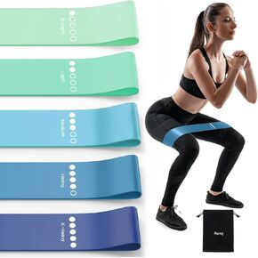 Resistance Bands for Working Out, 5-Pack Elastic Loop Exercise Bands for Strength Training Stretching, Home Gym Equipment for Pilates Yoga Physical Therapy, Leg Glute Arm Workout Kit for Women Men in Kuwait