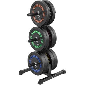 حامل لوحة الوزن مع مساحة تخزين للحديد، حامل عمودي 6 أوتاد لألواح مقاس 1 أو 2 بوصة، سعة شديدة التحمل 1100 رطل لتنظيم صالة الألعاب الرياضية المنزلية in Kuwait