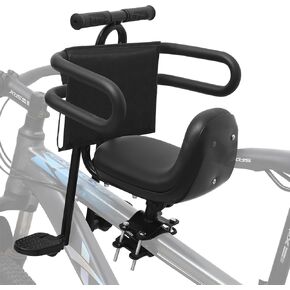 Kids Bike Seat with Guardrail Child Bike Seat Detachable Front Mounted Toddler Bicycle Seats Bicycle Seats with Foot Pedals for Children 1~4 Years Compatible with All Adult MTB in Kuwait