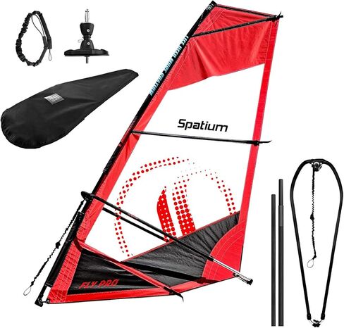 Spatium Paddleboard Sail Inflatable Windsurfing Board and Sail 5m²/6m² Inflatable Windsurf Sail with Sail Board for Newbie Friendly Windsurfer in Kuwait