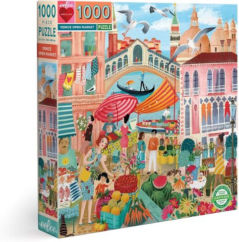 eeBoo Piece & Love: Stockholm - 1000 Piece Puzzle - Adult Square Jigsaw, 23x23, Includes Image Reference Insert, Glossy Pieces in Kuwait
