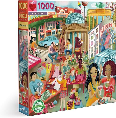 eeBoo Piece & Love: Stockholm - 1000 Piece Puzzle - Adult Square Jigsaw, 23x23, Includes Image Reference Insert, Glossy Pieces in Kuwait