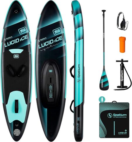 Spatium Downwind Foil Surfing Inflatable Board Unpowered Versatile with Fiberglass/Carbon Fiber Paddle for Beginner/Advancer -112L/124L/135L/150L Foil Surfboard in Kuwait