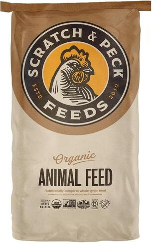Scratch and Peck Feeds Organic Layer Chicken Feed with Corn for Chickens and Ducks - 25-lbs - Non-GMO Project Verified, Always Soy Free - 1004-25 in Saudi Arabia