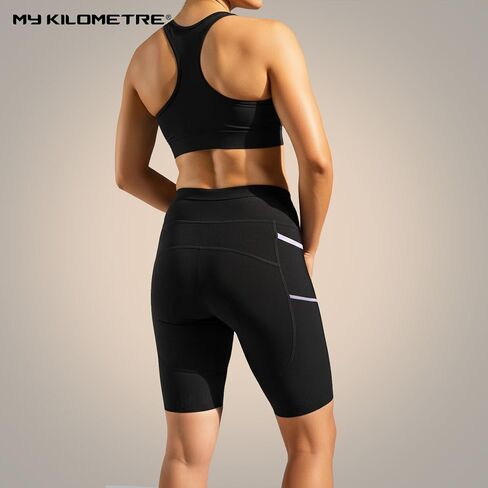 MY KILOMETRE Triathlon Shorts Women 8"Inseam Tri Shorts with Side Pockets UPF 50+Fabric,Plus Size in Saudi Arabia