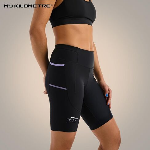 MY KILOMETRE Triathlon Shorts Women 8"Inseam Tri Shorts with Side Pockets UPF 50+Fabric,Plus Size in Saudi Arabia