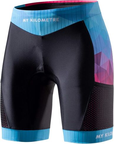 MY KILOMETRE Triathlon Shorts Women 8"Inseam Tri Shorts with Side Pockets UPF 50+Fabric,Plus Size in Saudi Arabia
