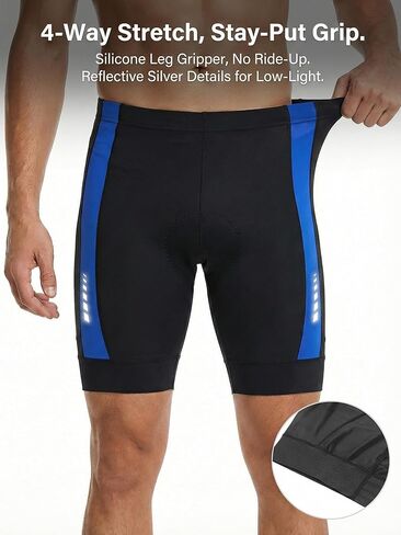 Men's Triathlon Shorts for Swim Bike Run, No Ride-Up Grip, Quick-Dry 4-Way Stretch, Training Tri Shorts with Mesh Pockets in Saudi Arabia