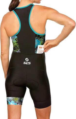 SLS3 Triathlon Suits Women - Slim Athletic FRT Tri Suit Women - One Piece Female Trisuit - Womens Triathlon Suit, No Shelf Bra (Black/Ocean Blooms, X-Small) in Saudi Arabia