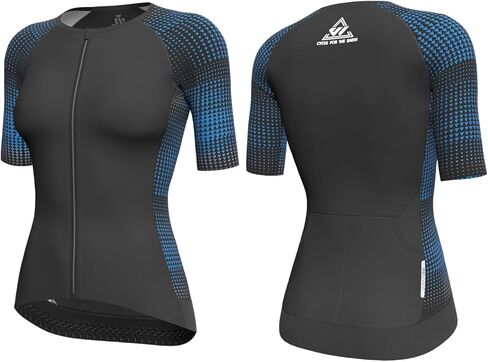 Wulibike Women's Triathlon Top,Moisture Wicking Short Sleeve Tri Jersey,UPF 50+ Swim Bike Run Shirt with 6.3in Pockets in Saudi Arabia