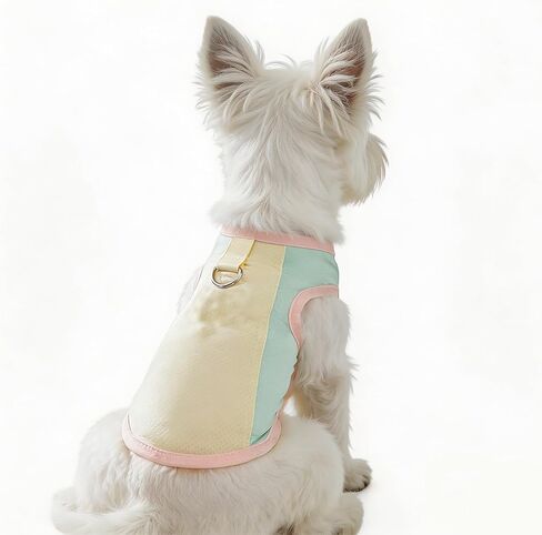 Dog Shirt with D-Ring, Sun Protection Summer Pet Clothes for Small Dogs Boy Girl Dog Cooling Vest Summer T-Shirt Puppy Sleeveless Tank Top (Iced Macaron, Large Size for 8.5-12lb Pets) in Kuwait