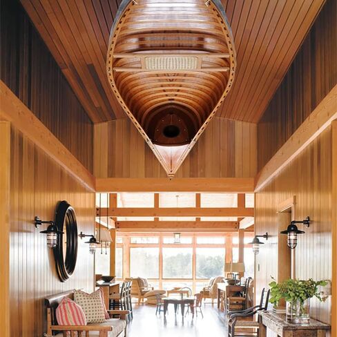 Wooden Canoe with Ribs Curved Bow, 10-Feet, Natural Wood for Display in Saudi Arabia