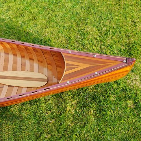 Wooden Canoe with Ribs Curved Bow, 10-Feet, Natural Wood for Display in Saudi Arabia