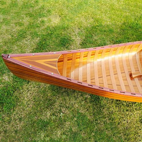 Wooden Canoe with Ribs Curved Bow, 10-Feet, Natural Wood for Display in Saudi Arabia