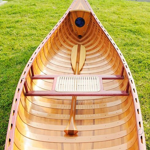 Wooden Canoe with Ribs Curved Bow, 10-Feet, Natural Wood for Display in Saudi Arabia