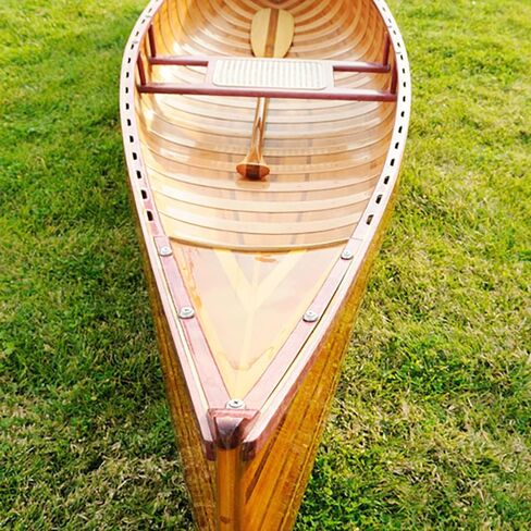 Wooden Canoe with Ribs Curved Bow, 10-Feet, Natural Wood for Display in Saudi Arabia