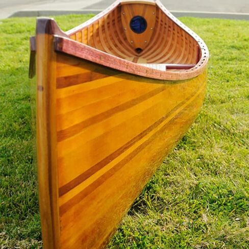 Wooden Canoe with Ribs Curved Bow, 10-Feet, Natural Wood for Display in Saudi Arabia