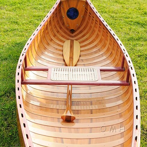 Wooden Canoe with Ribs Curved Bow, 10-Feet, Natural Wood for Display in Saudi Arabia