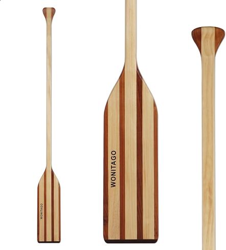 Wooden Canoe Paddle with Ergonomic Palm Grip and Anti-Collision Edge, Floating Wood Canoe Boat Paddle in Kuwait