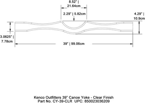 Kenco Outfitters 39" Canoe Yoke - Clear Finish in Kuwait