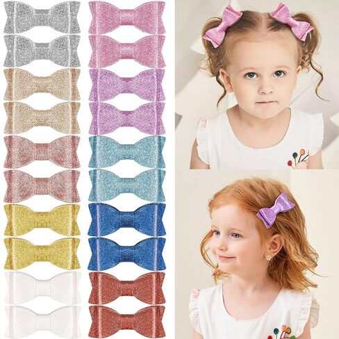 20 قطعة من فيونكات الشعر اللامعة للفتيات مقاس 3.5 بوصة سباركلي ترتر لامع فيونكات شعر التمساح إكسسوارات الشعر للفتيات الصغيرات والأطفال الصغار in Kuwait