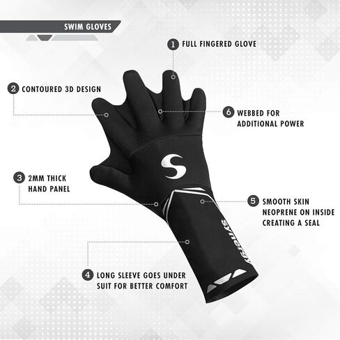 Synergy Neoprene Thermal Swim Gloves (Swim - Blue, Medium) in Saudi Arabia