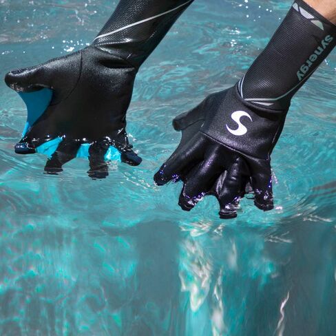 Synergy Neoprene Thermal Swim Gloves (Swim - Blue, Medium) in Saudi Arabia
