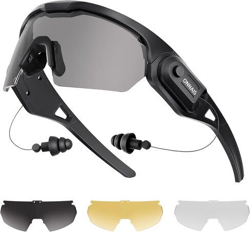 ONNAIS Safety Glasses ANSI Z87.1+ with Earplugs NRR 32dB | Range Protective Eyewear with Ear Protection, Anti-Fog Eye Protection for Industrial Work, Airsoft, Gifts for Men Women in Saudi Arabia