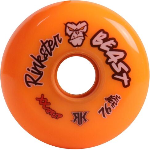 Rink Rat Roller Hockey Wheels Beast 76mm / 80mm Hilo XX Grip Orange with Hybrid Ceramic Bearings in Kuwait