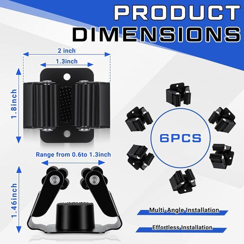 Lewtemi Wall Mount Hockey Stick Holder, Stainless Steel Ice Hockey Stick Organizer Rack with Mounting Hardware Installed at Any Angle Sports Gear Hooks for Sticks Storage and Display in Kuwait