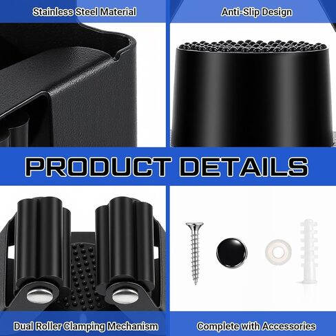 Lewtemi Wall Mount Hockey Stick Holder, Stainless Steel Ice Hockey Stick Organizer Rack with Mounting Hardware Installed at Any Angle Sports Gear Hooks for Sticks Storage and Display in Kuwait