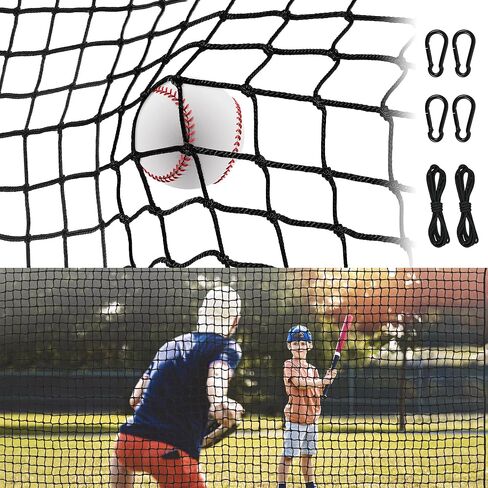 10-50FT Baseball Net,Easy Installation Baseball Hitting Net with Rope and Carabiners, Heavy Duty Baseball Softball Backstop Nets, Durable Sports Netting for Basketball Soccer Lacrosse Hockey in Saudi Arabia