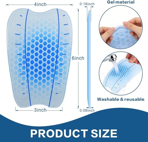 2PC/4PC Gel Ski Shin Guards for Shin Pain Relief, 6 x 4 Inch Self Adhesive Ultra Thin Waterproof Non Slip Reusable Shin Protectors Pads for Adult Men Women Boots, Ice Hockey, Ski Snowboard in Saudi Arabia