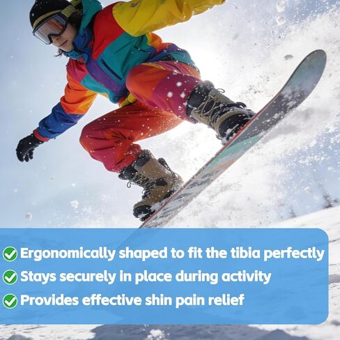 2PC/4PC Gel Ski Shin Guards for Shin Pain Relief, 6 x 4 Inch Self Adhesive Ultra Thin Waterproof Non Slip Reusable Shin Protectors Pads for Adult Men Women Boots, Ice Hockey, Ski Snowboard in Saudi Arabia