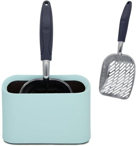 Large Cat Litter Scoop with Hook, Fast Sifting Kitten Poop Lifter, Wide Slots Cat Scooper with Wood Handle in Kuwait