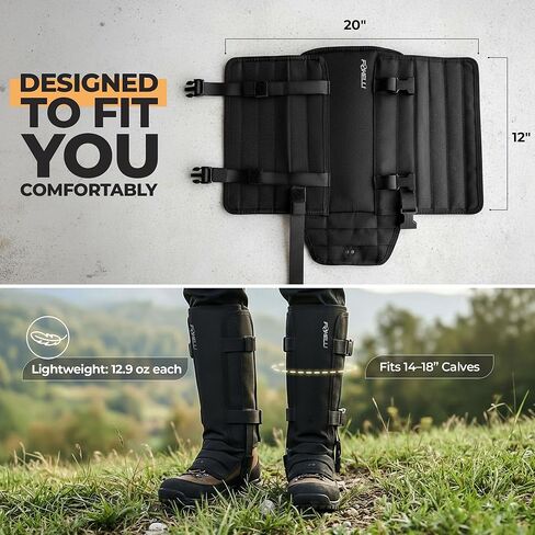 Foxelli Snake Gaiters for Men & Women – Durable Snake Protection Leg Guards, Adjustable Lower-Leg Protection for Hunting, Hiking, Ranch Work & Rugged Outdoor Terrain in Kuwait