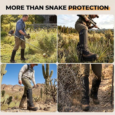 Foxelli Snake Gaiters for Men & Women – Durable Snake Protection Leg Guards, Adjustable Lower-Leg Protection for Hunting, Hiking, Ranch Work & Rugged Outdoor Terrain in Kuwait