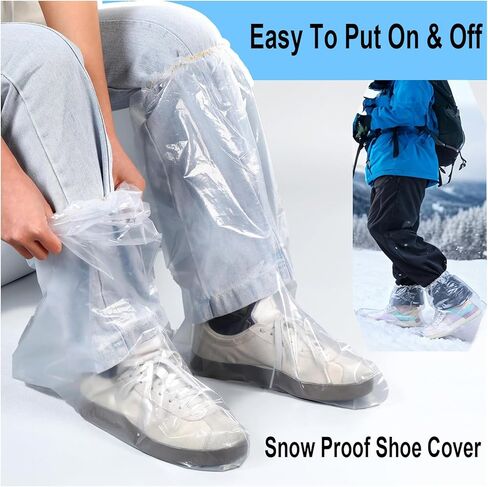 Waterproof Shoe Covers for Rain & Snow, Disposable Rain Shoe Covers for Men Women Non-Slip Indoor Outdoor Rain Boot Shoe Protectors Overshoes for Wet Weather, Commuting, Dog Walking(6 Pack) in Kuwait